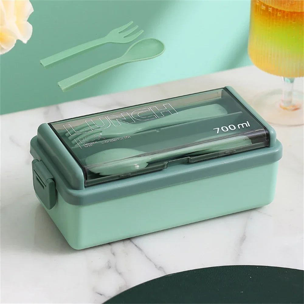 1400ml Double Layer Bento Box – Portable, Microwave Safe – Lunch for Kids, Adults