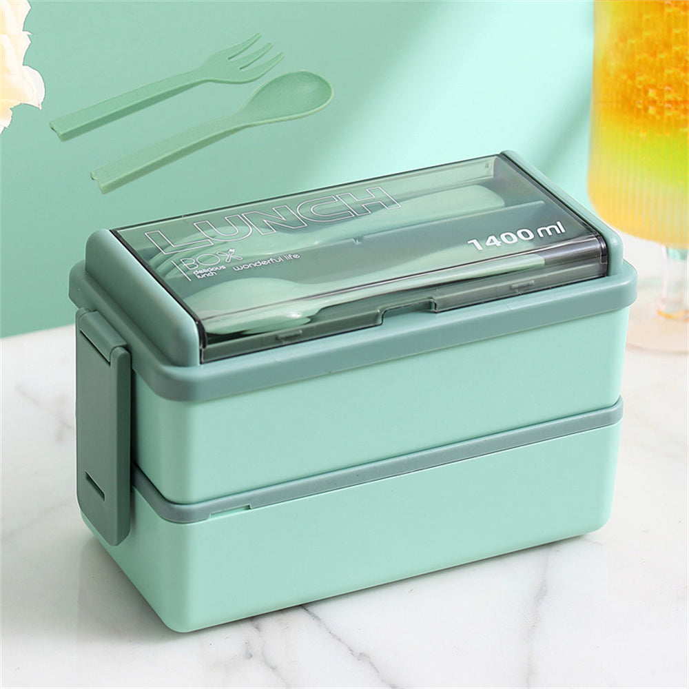 1400ml Double Layer Bento Box – Portable, Microwave Safe – Lunch for Kids, Adults