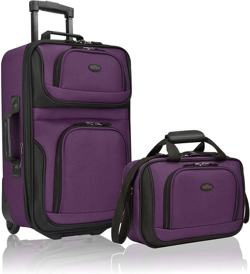 2-Piece Softside Carry-On Luggage Set with Expandable Design – Travel, Weekend Getaways