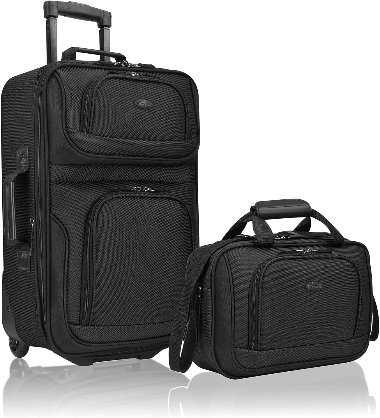 2-Piece Softside Carry-On Luggage Set with Expandable Design – Travel, Weekend Getaways