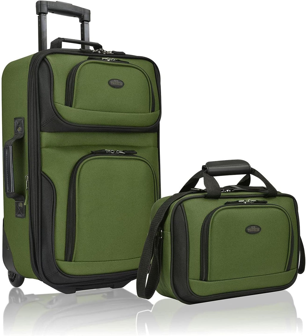2-Piece Softside Carry-On Luggage Set with Expandable Design – Travel, Weekend Getaways