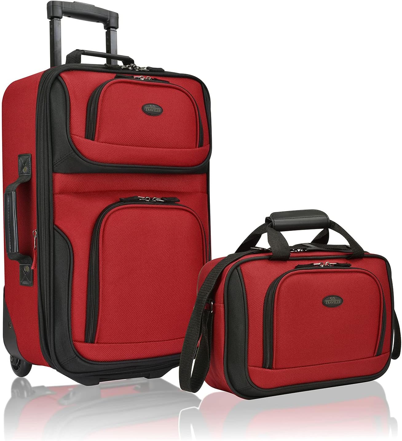 2-Piece Softside Carry-On Luggage Set with Expandable Design – Travel, Weekend Getaways