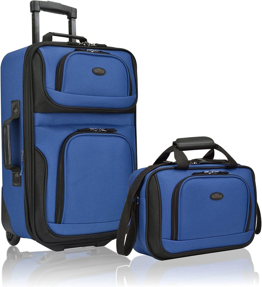 2-Piece Softside Carry-On Luggage Set with Expandable Design – Travel, Weekend Getaways