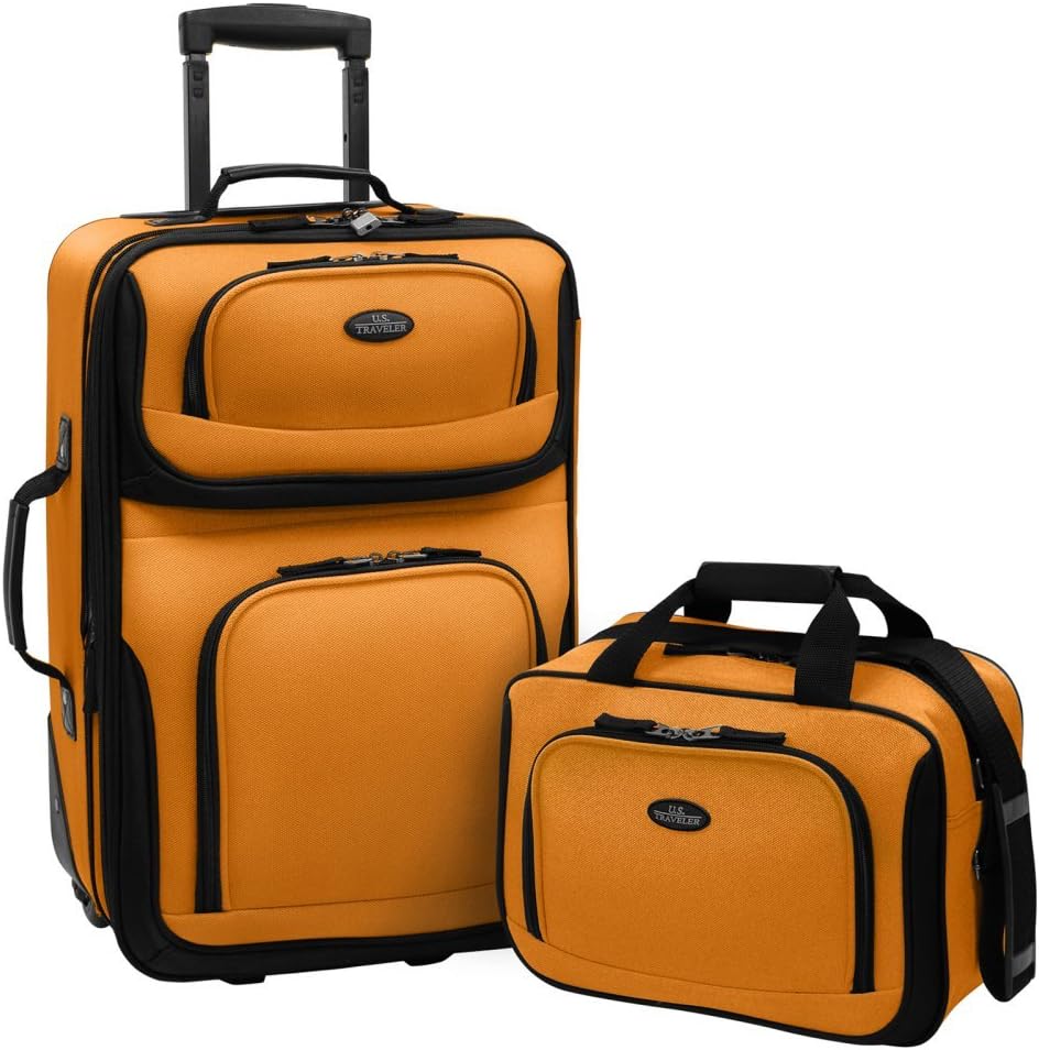 2-Piece Softside Carry-On Luggage Set with Expandable Design – Travel, Weekend Getaways