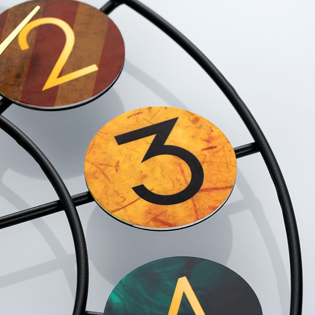 Colourful Metal Wall Clock | Retro Iron Design – Home Decor, Gift