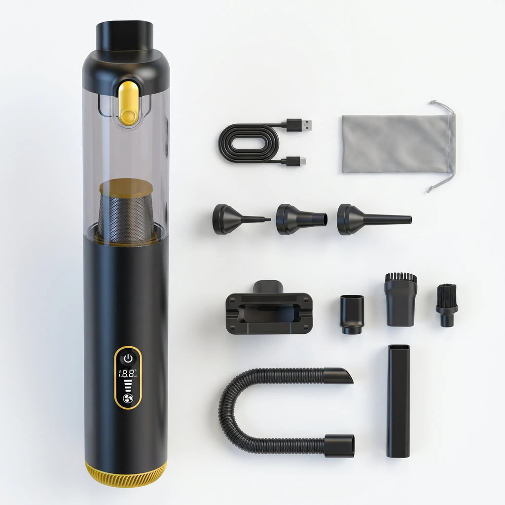 Cordless Car Vacuum - Compact Design, Powerful Suction – Car Cleaning, Travel