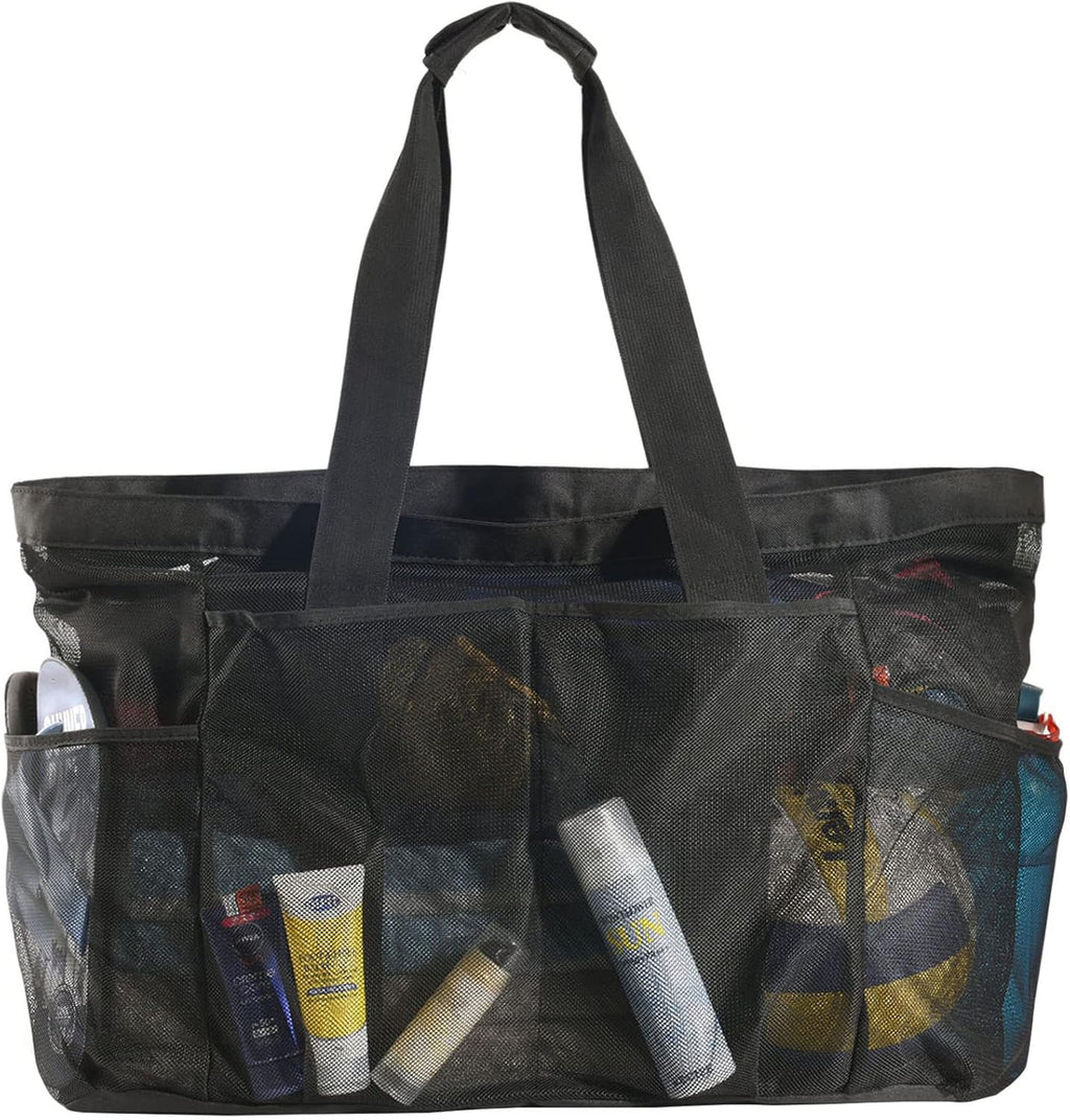 Extra-Large Mesh Beach Tote with Zipper – Sandproof Carryall, Perfect for Travel, Outdoor