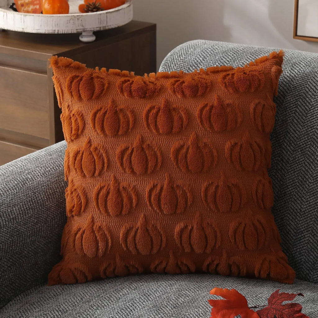 Faux Fur Cushion Cover for Autumn Decoration – Cozy Home, Rustic Style