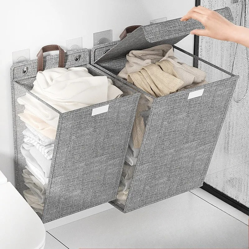 Foldable Laundry Basket | Wall-Mounted Hamper – Space-Saving, Home Organization