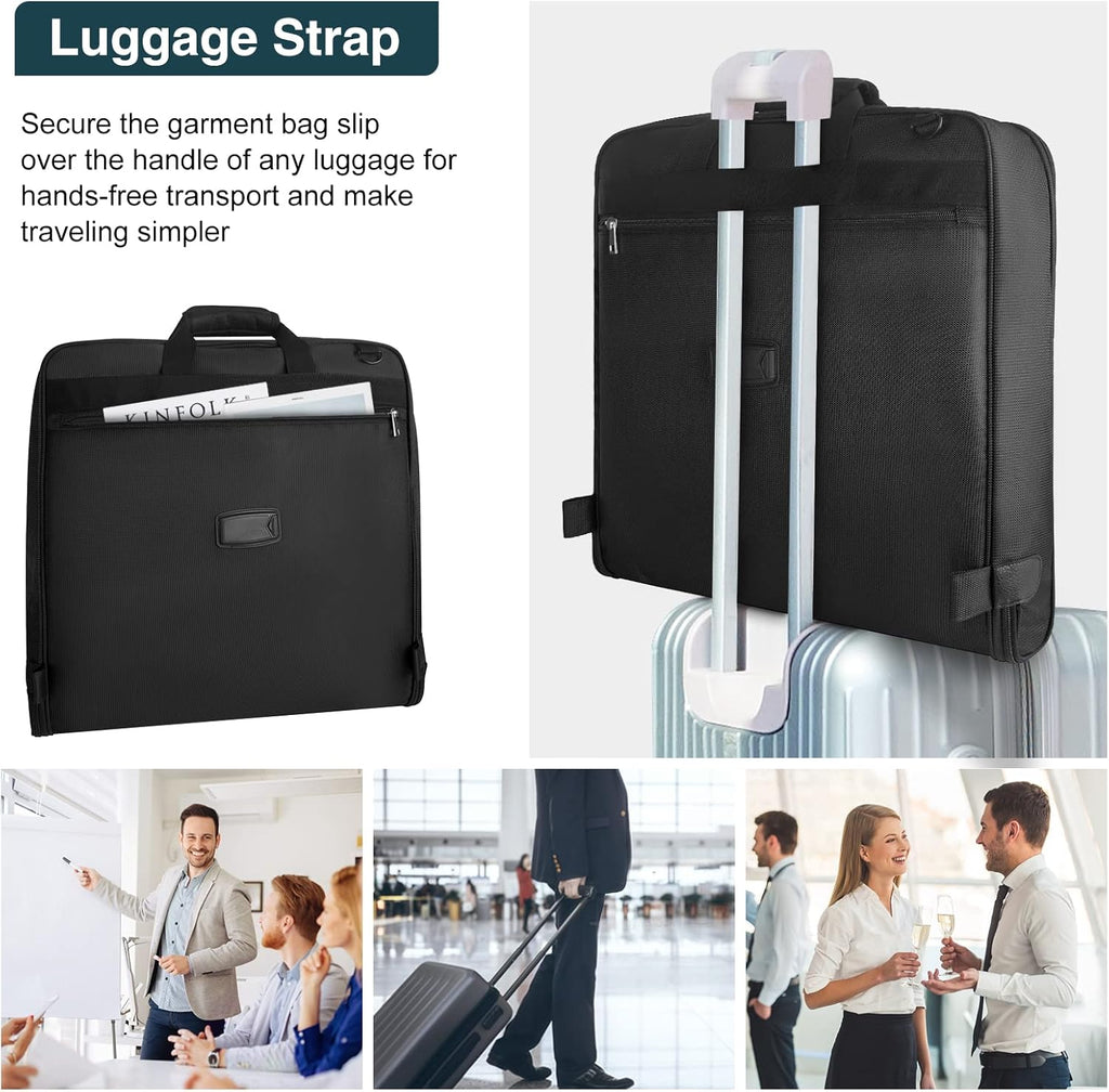 Foldable Waterproof Travel Garment Bag – Carry-On Suit Organiser with Strap, Ideal for Business Trips, Weekend Getaways