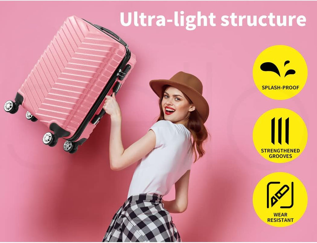Hard Shell Carry-On Luggage with Lock & Spinner Wheels – Travel, Business Trips