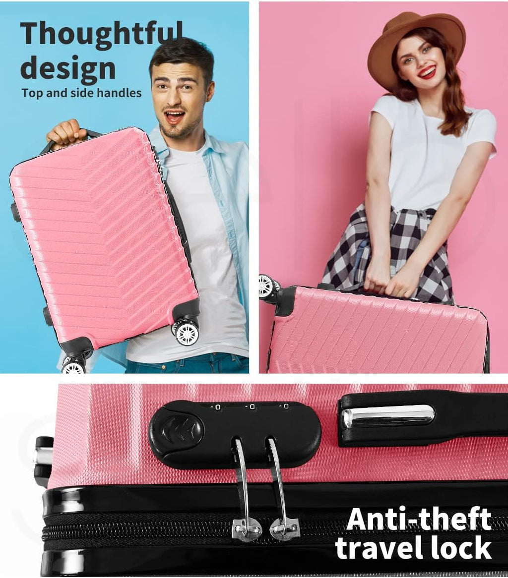 Hard Shell Carry-On Luggage with Lock & Spinner Wheels – Travel, Business Trips