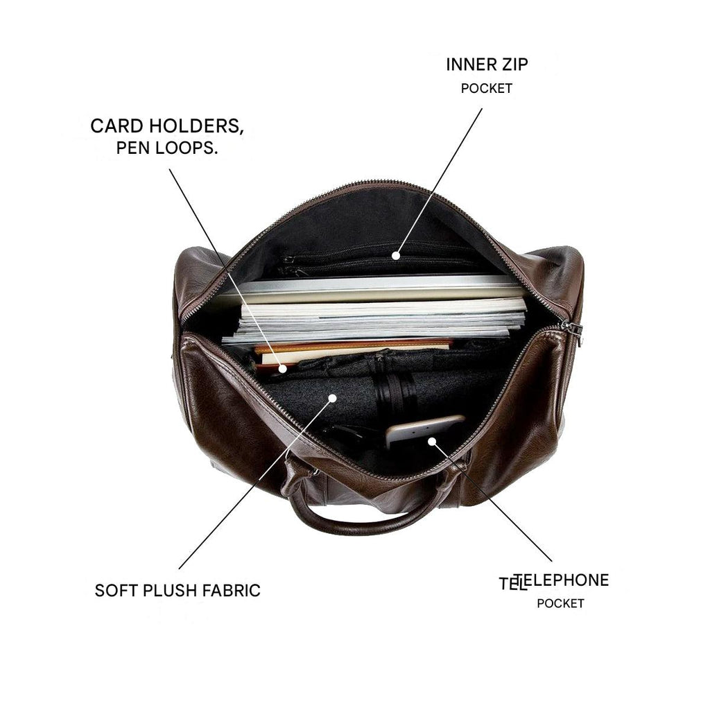 Large-Capacity Leather Travel Duffel Bag – Lightweight, Durable – Weekend Getaway, Business Trip