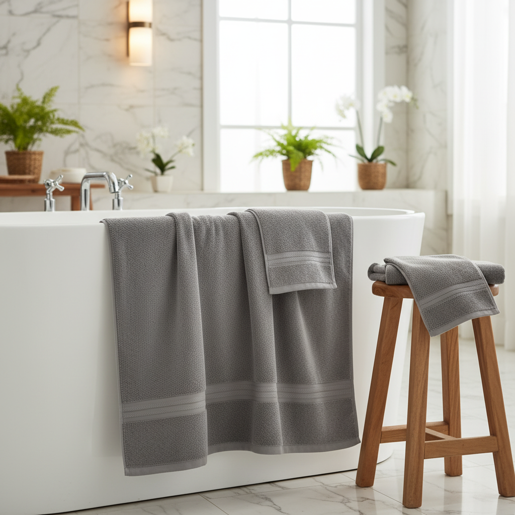 Luxury Bath Towel Set – Cotton, Soft, Absorbent – Spa, Home Use