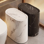 Marble Pattern Waste Bin with Lid – Bathroom, Kitchen Organization