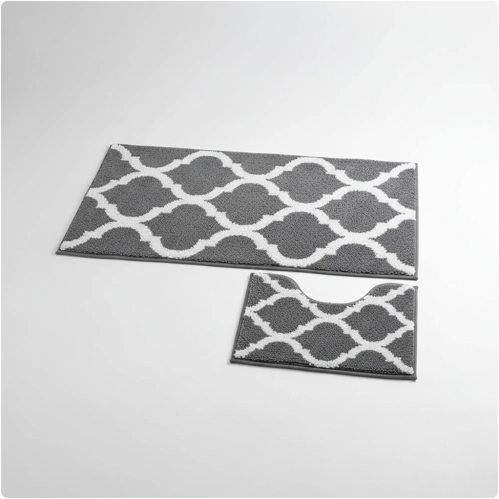 Microfiber Bath Mat Set – Soft, Absorbent – Bathroom, Home Decor
