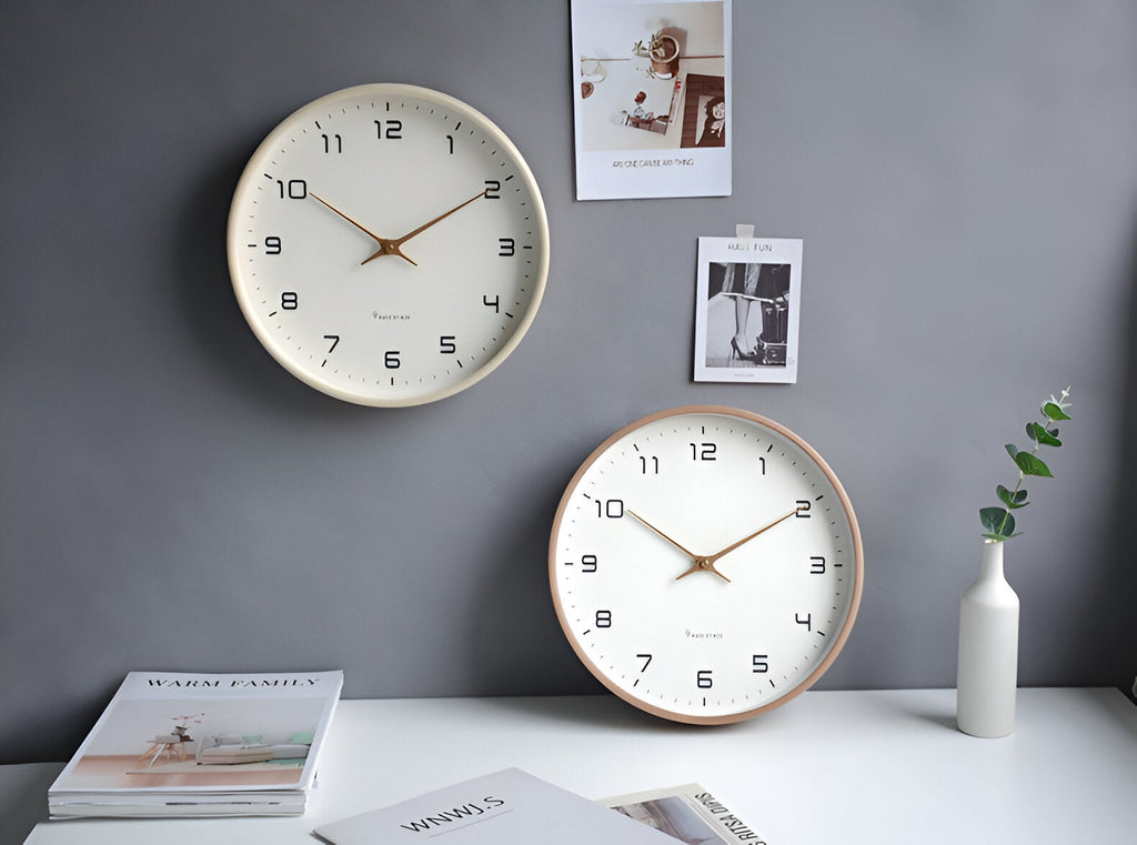 Nordic Wall Clock | Minimalist Wood Frame – Home Decor, Gift