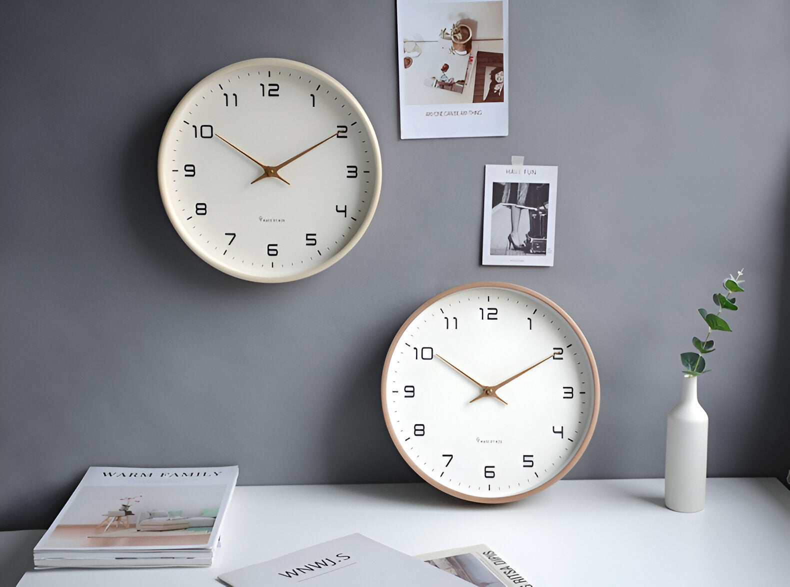 Nordic Wall Clock | Minimalist Wood Frame – Home Decor, Gift
