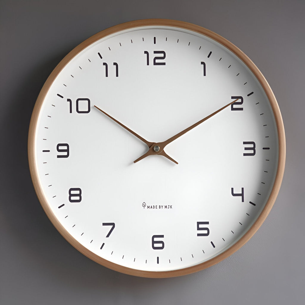 Nordic Wall Clock | Minimalist Wood Frame – Home Decor, Gift