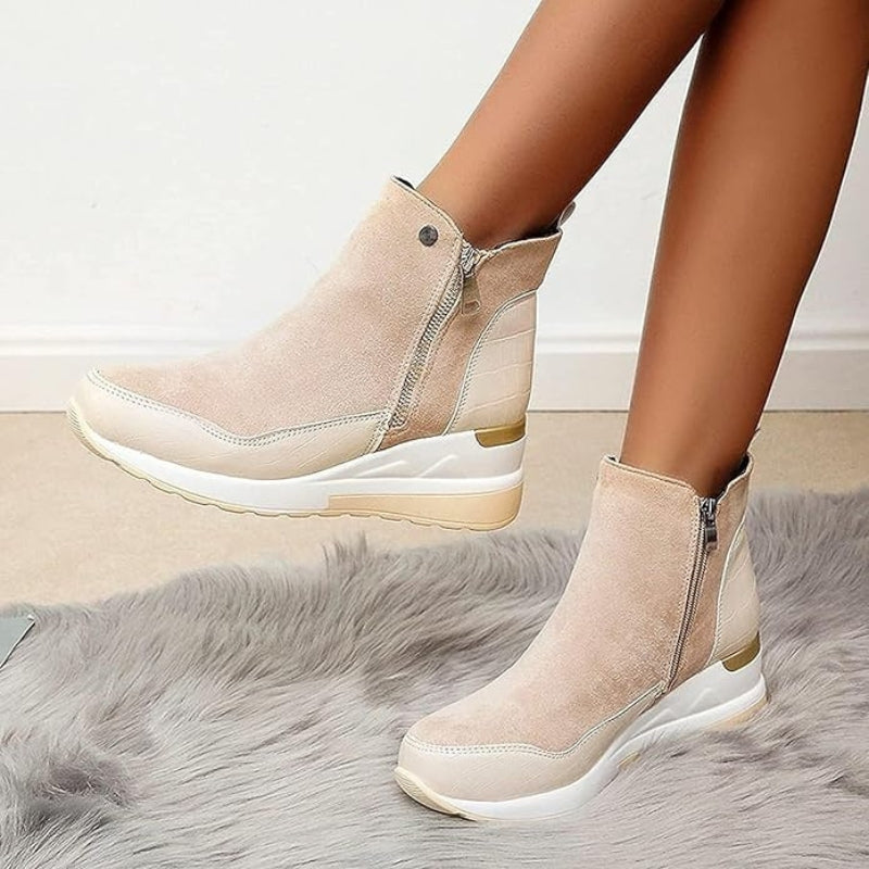 Orthopädische Leder Damen Stiefeletten – Alltag, Büro