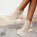 Orthopädische Leder Damen Stiefeletten – Alltag, Büro