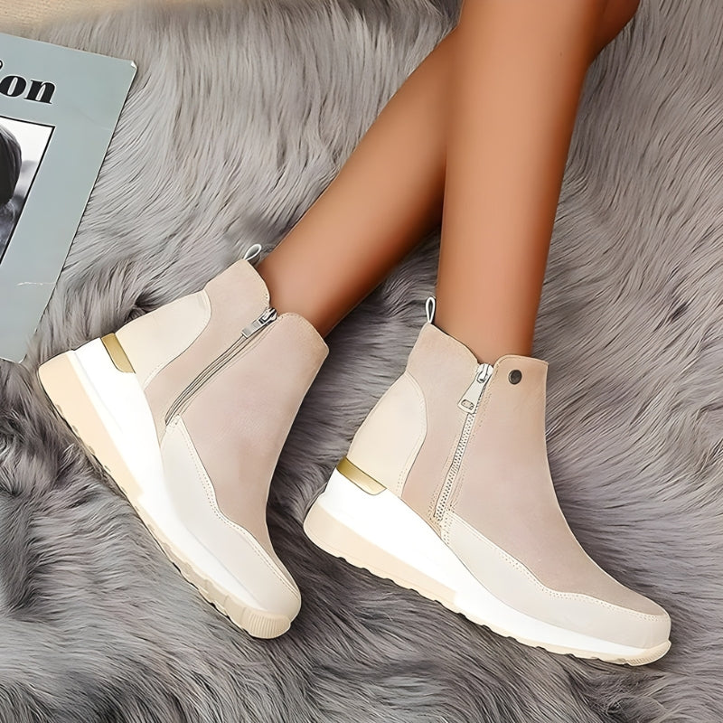 Orthopädische Leder Damen Stiefeletten – Alltag, Büro