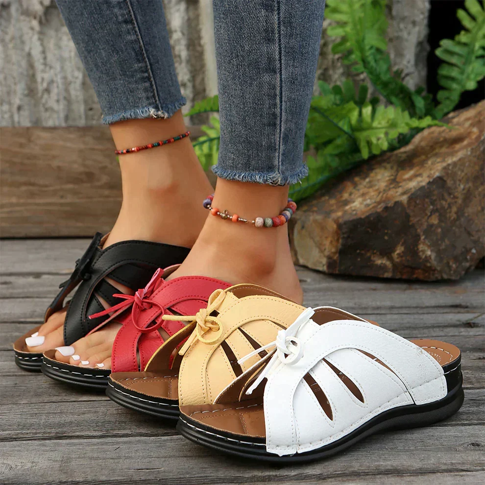 Orthopädische Wedge Sandalen mit gewölbtem Knoten – Komfort, Alltag