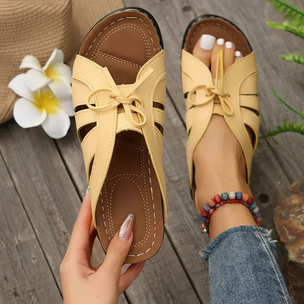 Orthopädische Wedge Sandalen mit gewölbtem Knoten – Komfort, Alltag