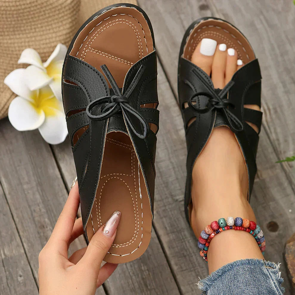 Orthopädische Wedge Sandalen mit gewölbtem Knoten – Komfort, Alltag