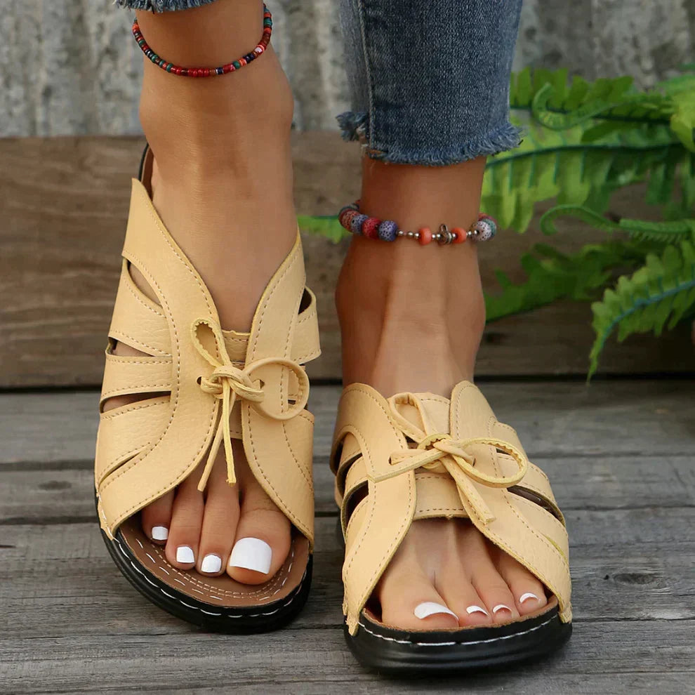 Orthopädische Wedge Sandalen mit gewölbtem Knoten – Komfort, Alltag