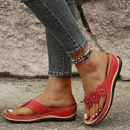 Orthopaedic Sandals for Ladies with Floral Detail – Casual, Summer Wear