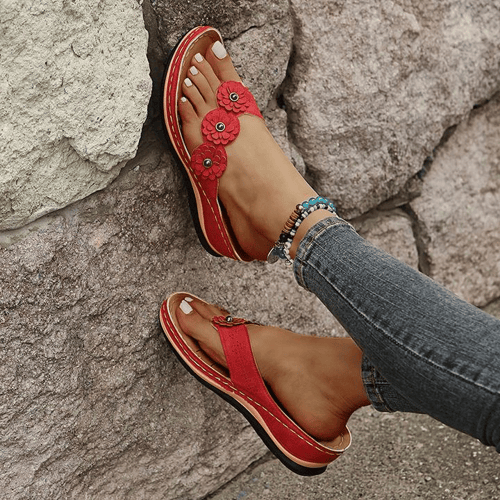 Orthopaedic Sandals for Ladies with Floral Detail – Casual, Summer Wear