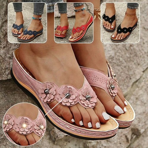 Orthopaedic Sandals for Ladies with Floral Detail – Casual, Summer Wear