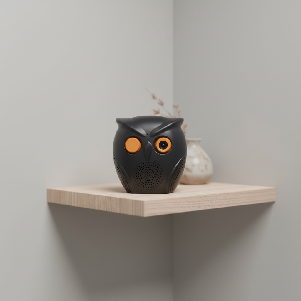 Owl-Shaped Surveillance Camera ABS – Home Security, Monitoring