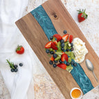 Resin River Cutting Board | Acacia Wood Charcuterie Board – Entertaining, Gift