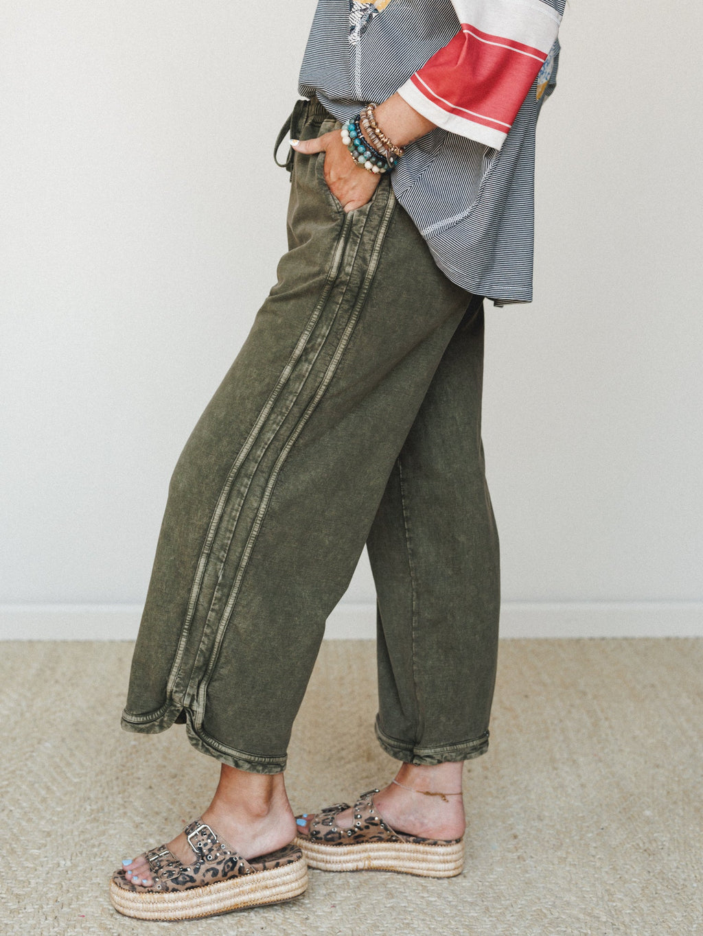 Cropped Wide Leg Pant – Olive, Comfy Fit, Casual Wear, Everyday Style