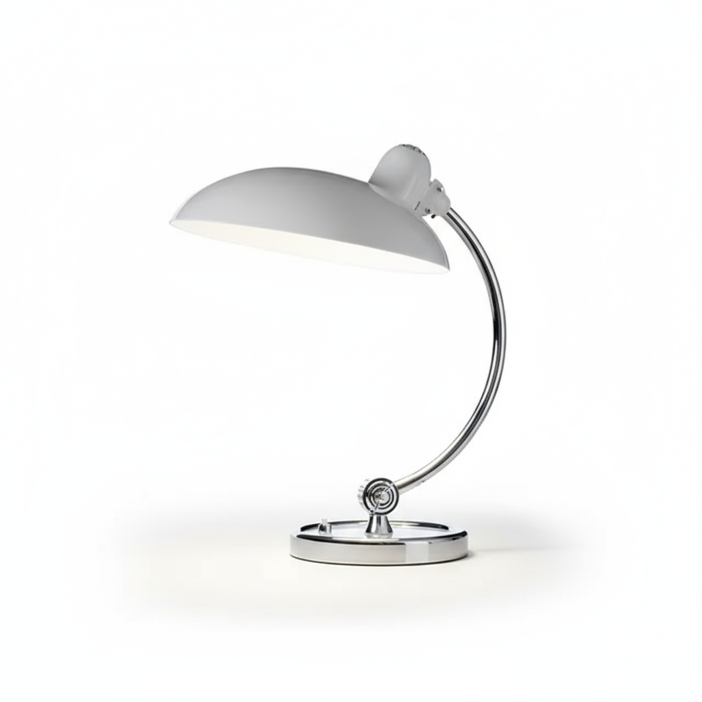 ScandiArc Table Lamp | Curved Metal Design – Home Office, Gift