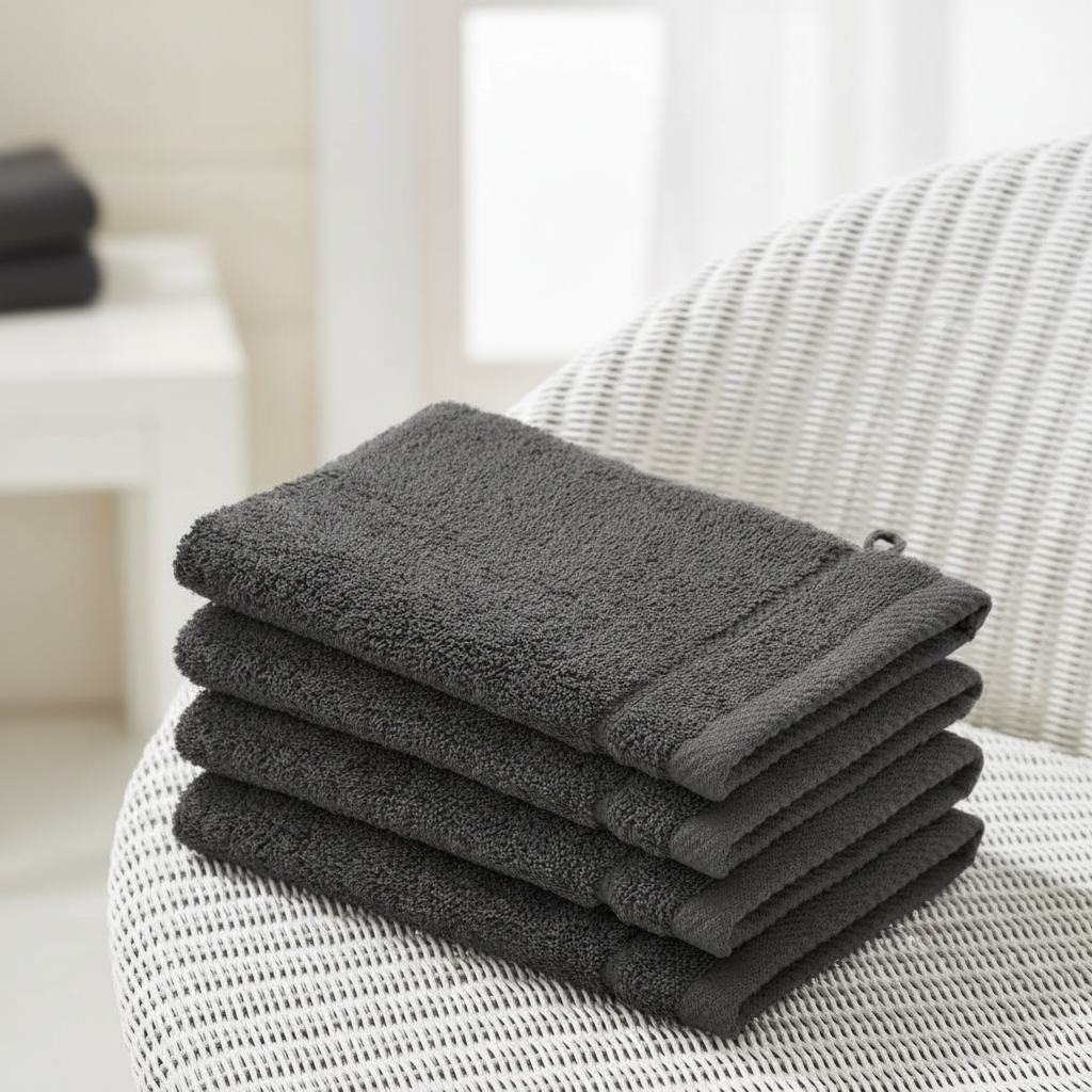 Set of 4 Washcloths – Soft, Absorbent – Daily Use, Spa Experience