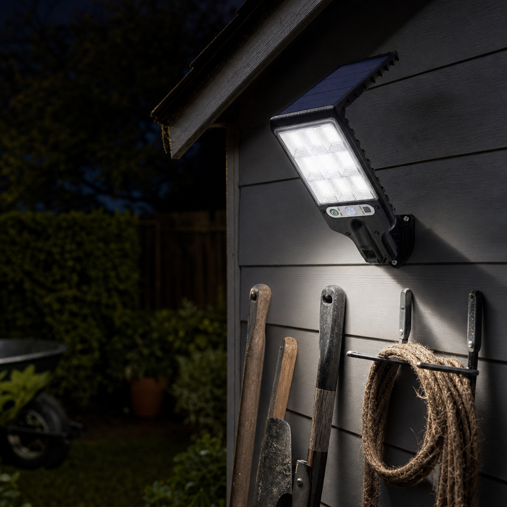 Solar LED Wall Light – 3 Modes, Weatherproof – Garden, Outdoor