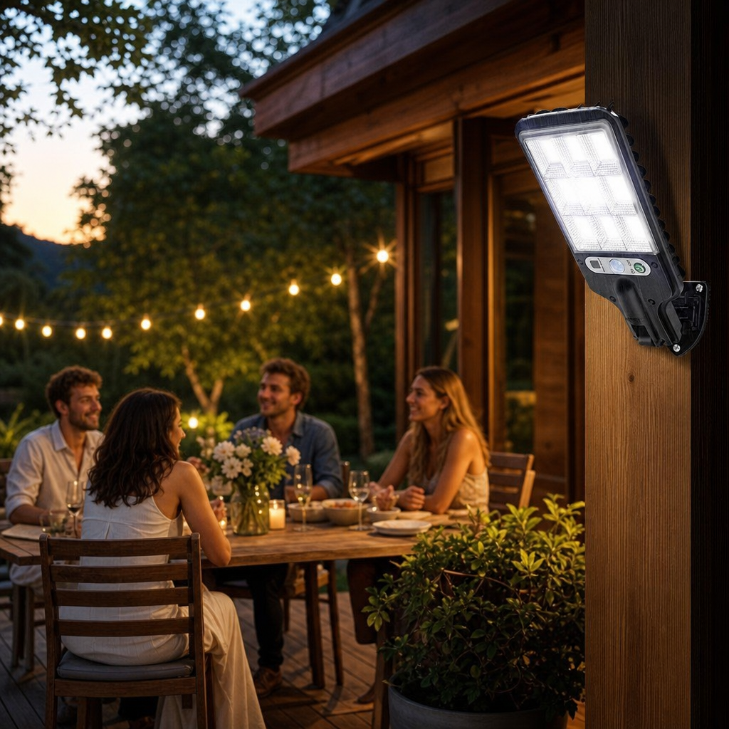 Solar LED Wall Light – 3 Modes, Weatherproof – Garden, Outdoor