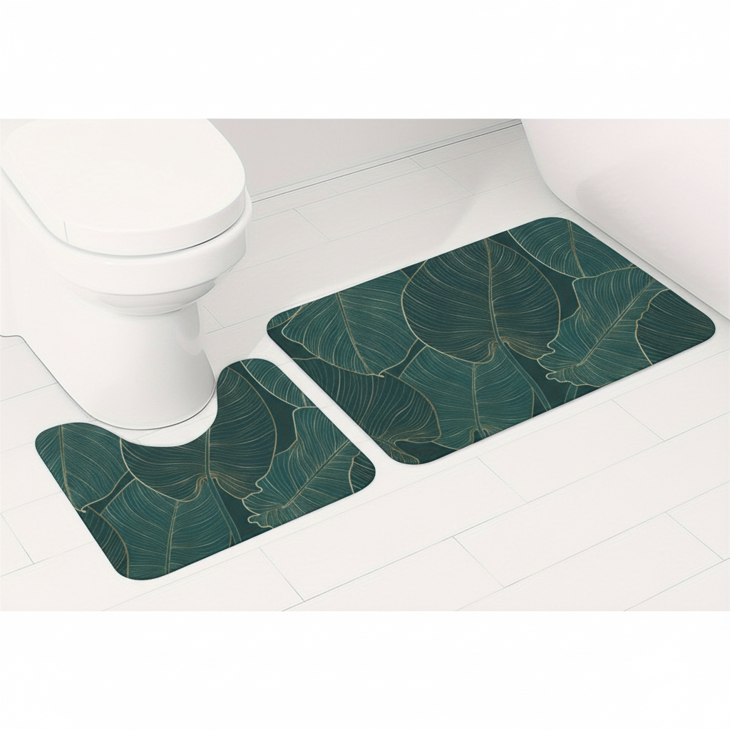 Two-Piece Bath Mat Set – Soft Material, Quick-Dry – Bathroom, Home Decor