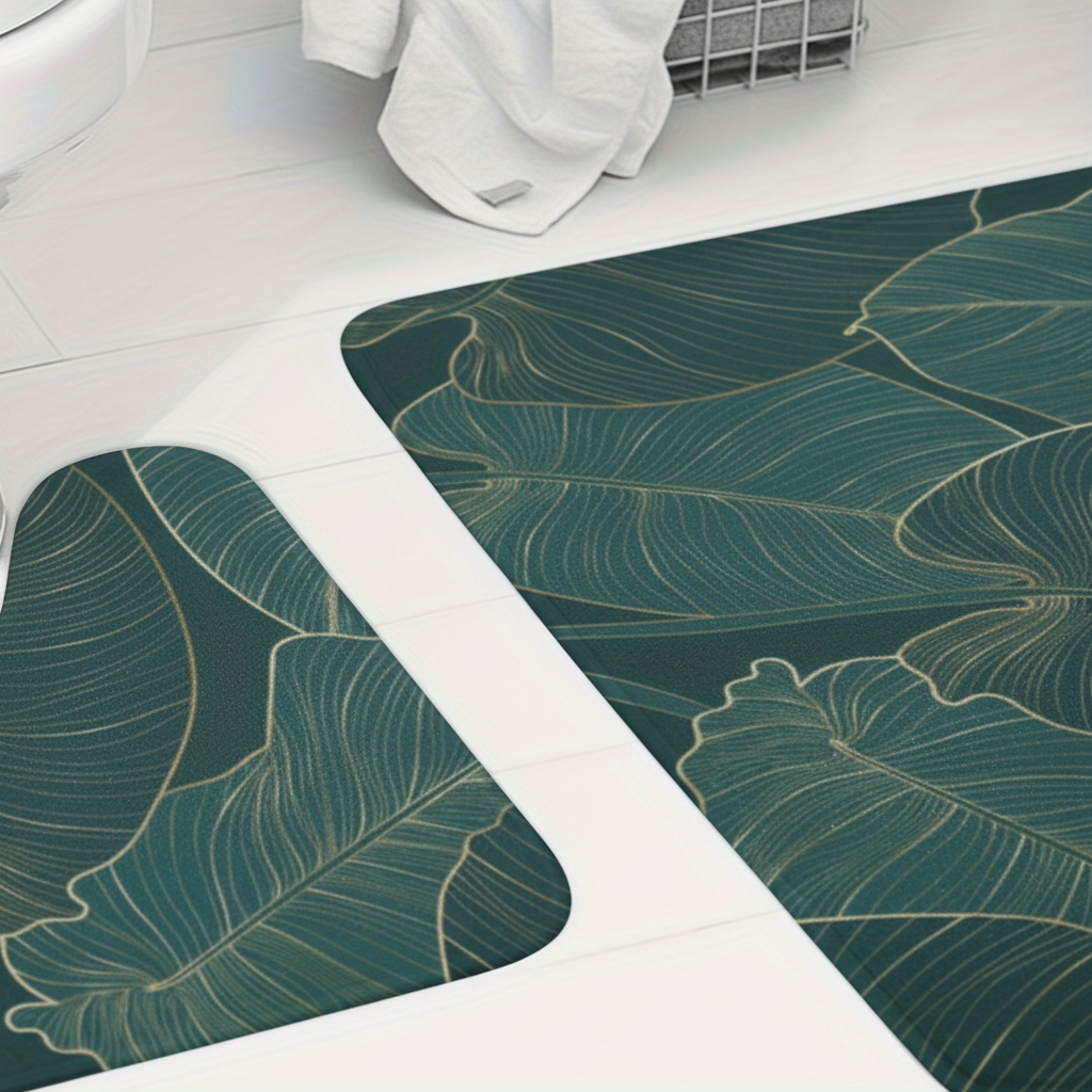 Two-Piece Bath Mat Set – Soft Material, Quick-Dry – Bathroom, Home Decor