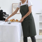 Waterproof Canvas Apron with Split Skirt Design and Pockets – Cooking, Crafting