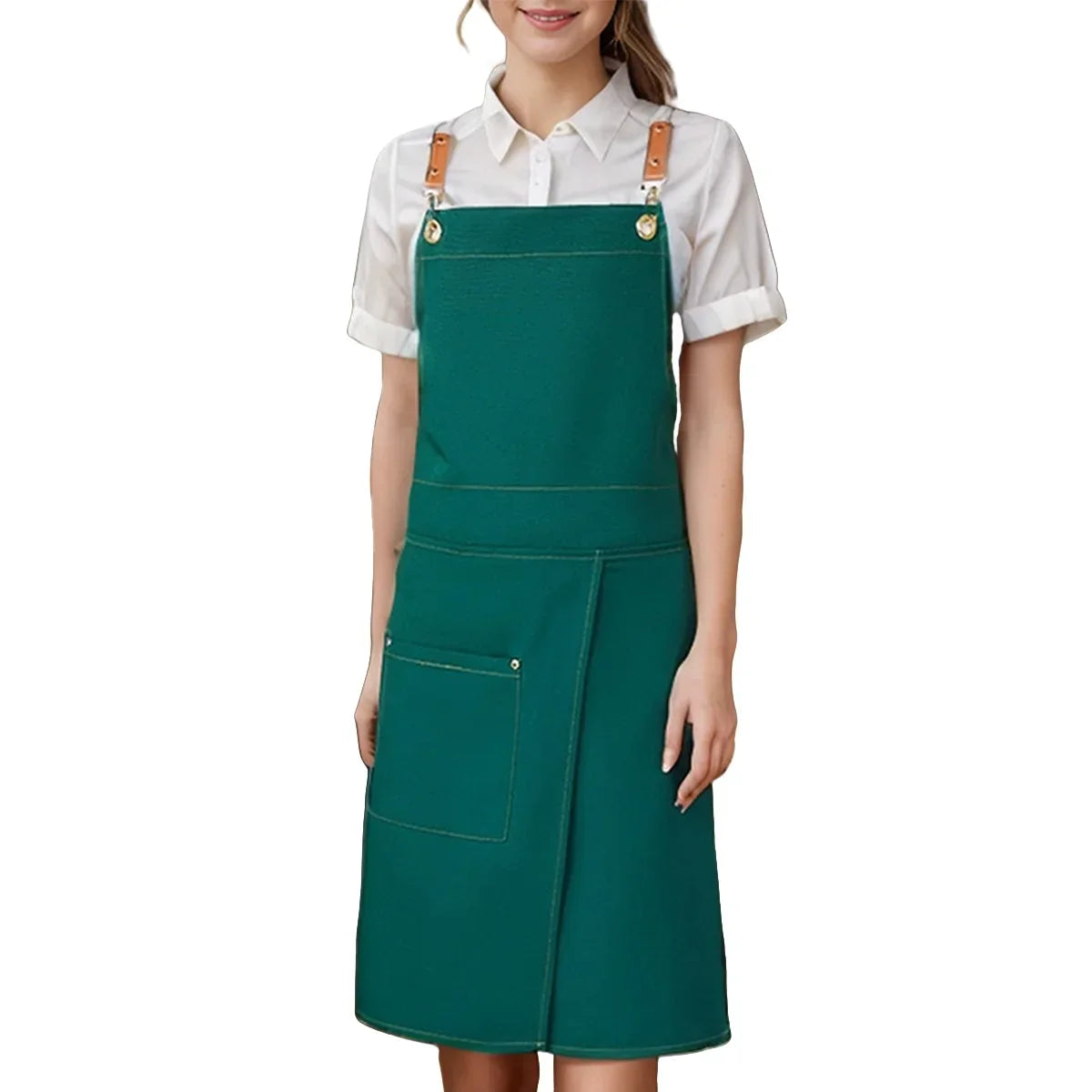 Waterproof Canvas Apron with Split Skirt Design and Pockets – Cooking, Crafting