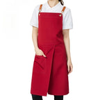 Waterproof Canvas Apron with Split Skirt Design and Pockets – Cooking, Crafting