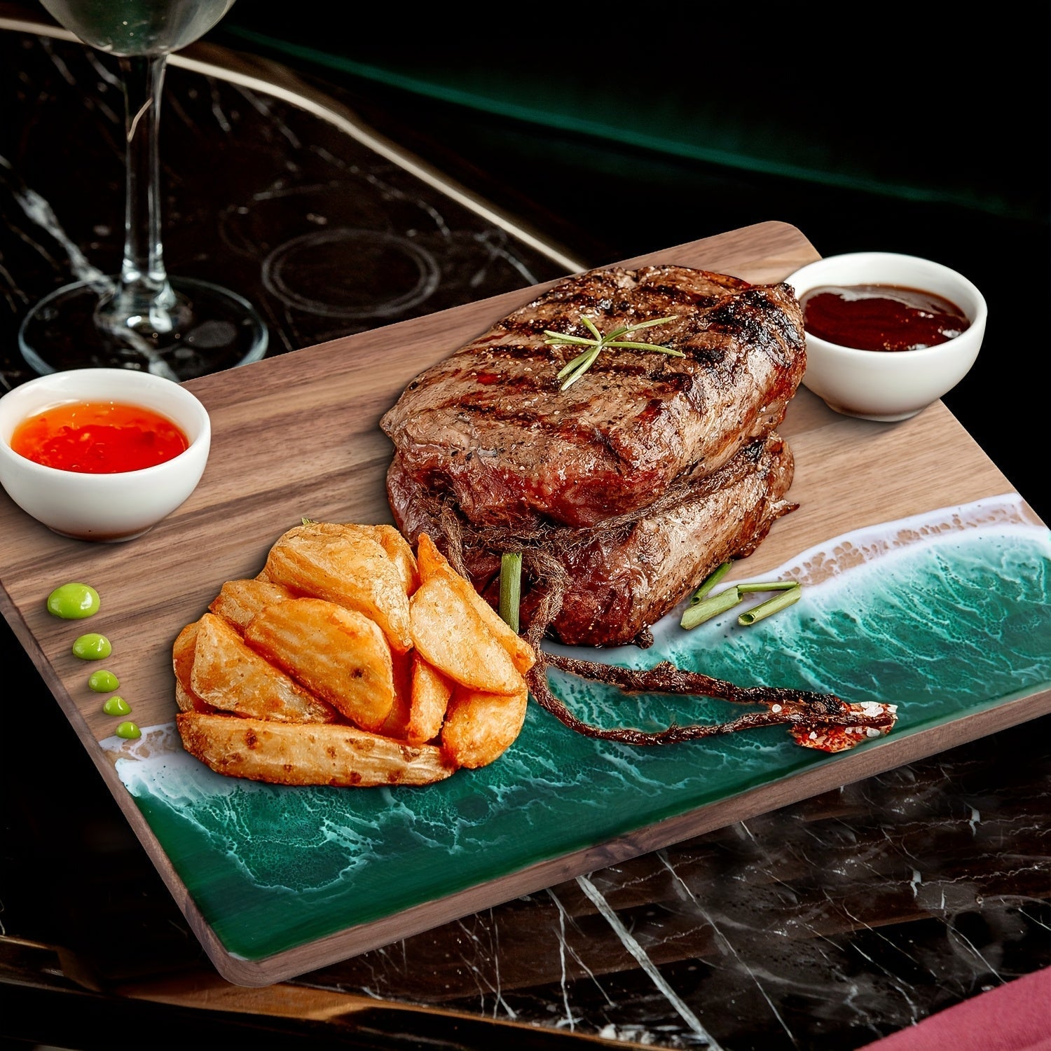 Wave Resin Cutting Board | Acacia Wood – Kitchen, Dining